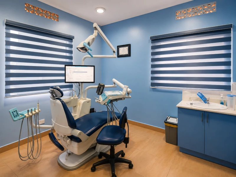 Lubbeger Zebra blinds installed in kampala dental clinic